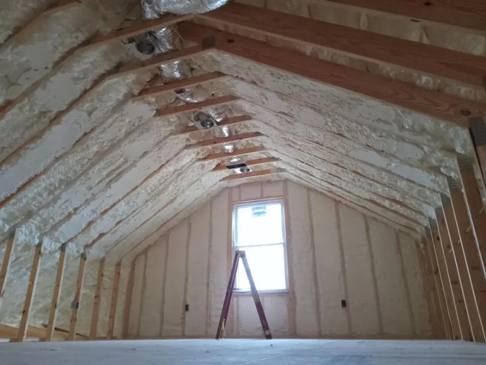 Spray foam roofing application for Crawl Space Insulation project in Lansing